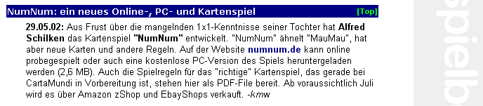 Spielbox Online-Magazin 29.5.2002