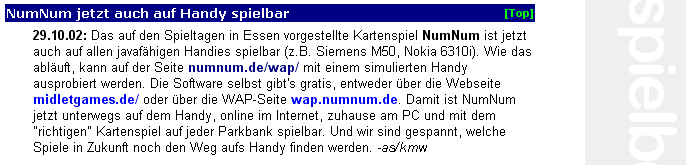 Spielbox Online-Magazin 29.10.2002