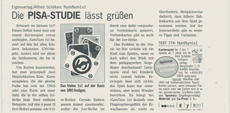 Spieletest NumNum in Spielwiese